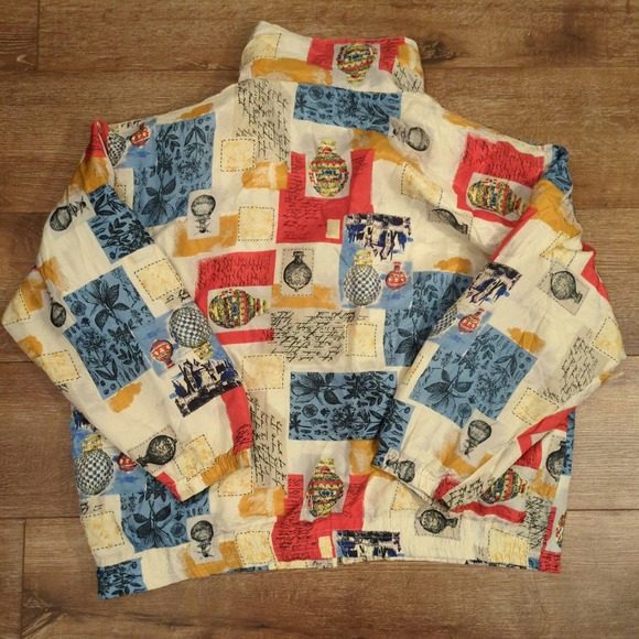 VTG EVR Size XL Air Balloon Full Zip Jacket - 100% Silk (Broken Zipper) - Picture 6 of 8